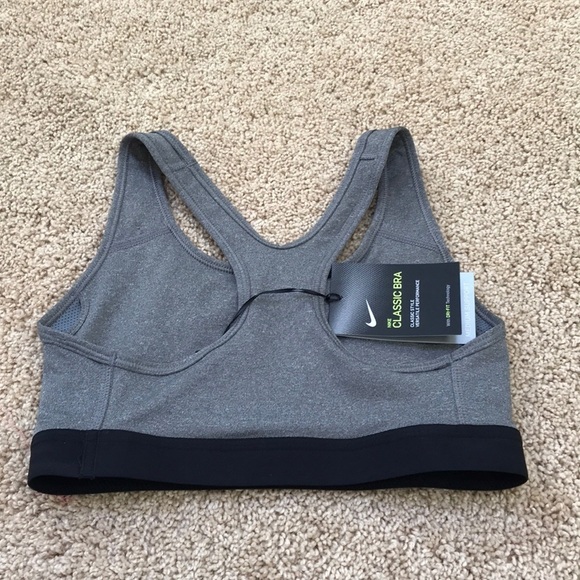 NWT! NIKE Size XS grey combo classic sports bra - Picture 4 of 8